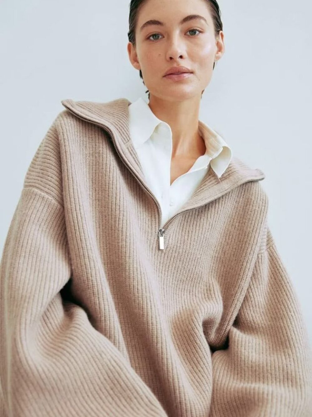 H&M Rib-Knit Half-Zip Sweater NWOT like Metiers D’Art 2026 runway
